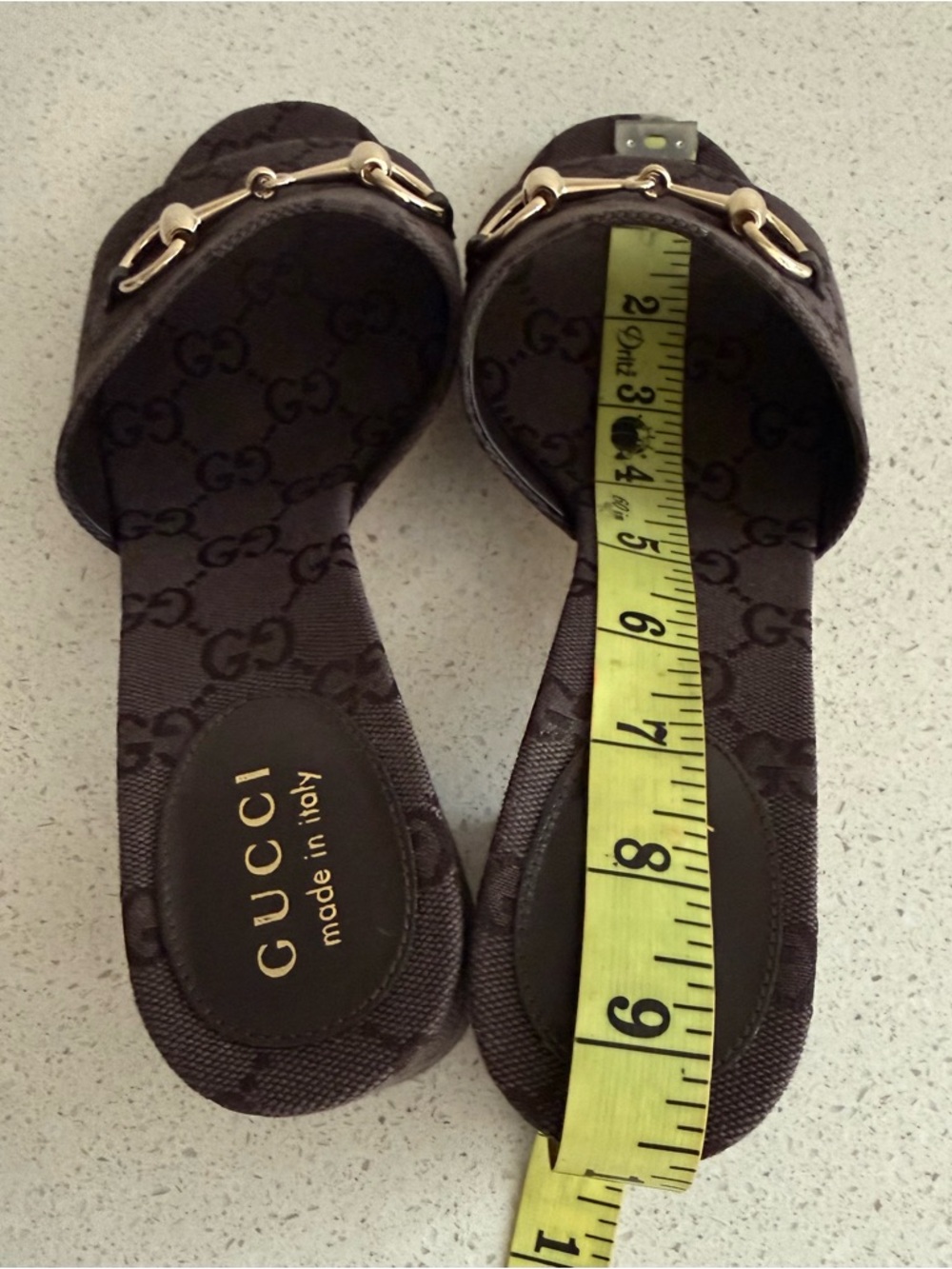 GUCCI Siaga Horsebit Slide Sandals Brown Size EU 38 US 8 - Picture 9 of 12